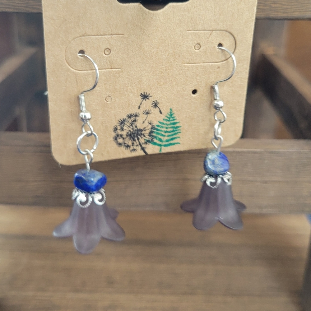 Black/Dark Blue Fairy & Cottage Core Earrings